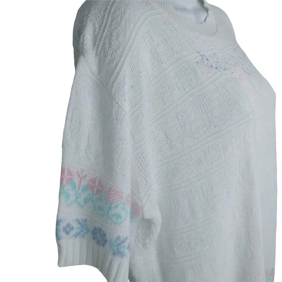 Vintage Knit Shirt,  Pastel Borders, XL - Picture 2 of 6